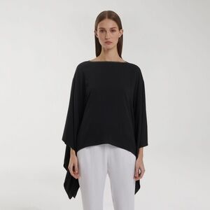 FABIANA FILIPPI Batwing Cashmere Silk Sweater Dark Charcoal Gray Sz 4 / XS